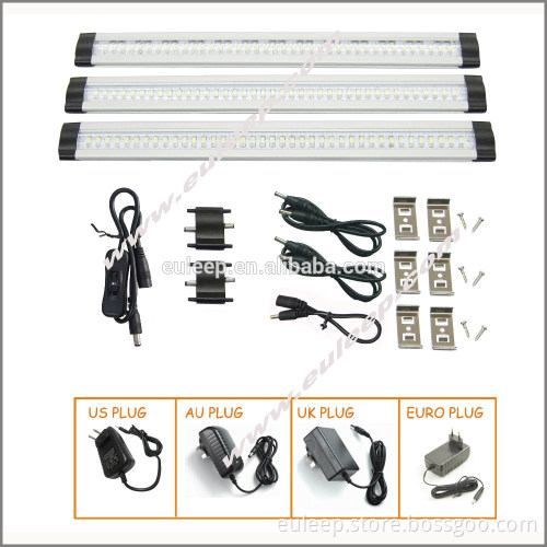 led cabinet lights, popular new products 300mm-3PCS/SETS linkable led kitchen light witch color box for wholesales in EU/US/UK